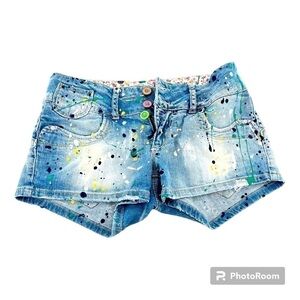 Paint Splatter Denim Shorts size 25